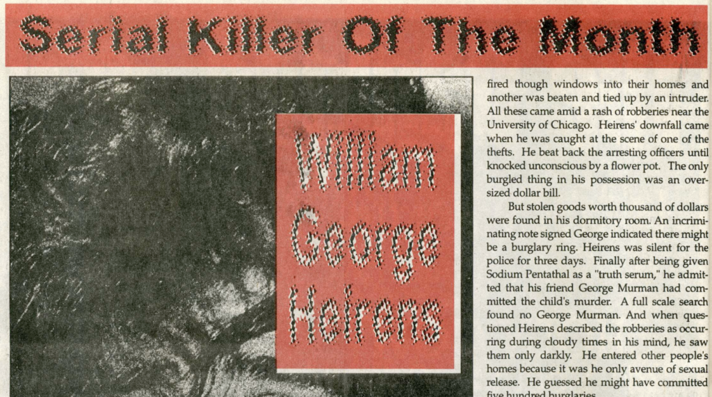 Serial Killer of the Month: William George Heirens